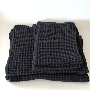 Onsen x Huckberry Supima® Waffle 4pc Bath Sheet Bundle Twilight NWOT